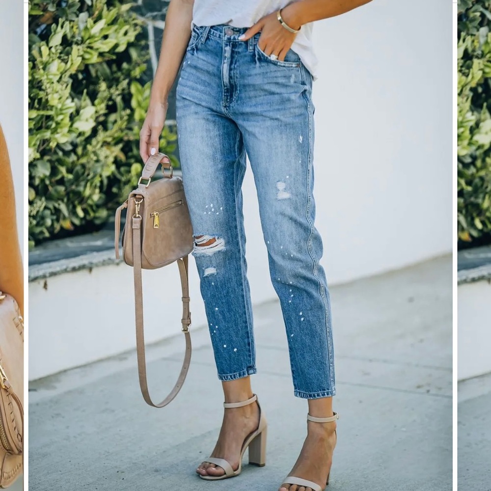 Distressed High Rise Jean